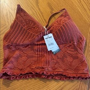 Women's Lace Bralette - Terracotta/Rust